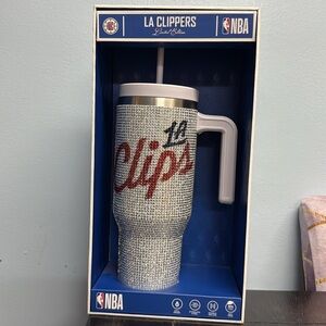 NBA Bling Hydrapeak LE LA CLIPPERS Logo 40oz Stainless Steel Tumbler Rhinestones
